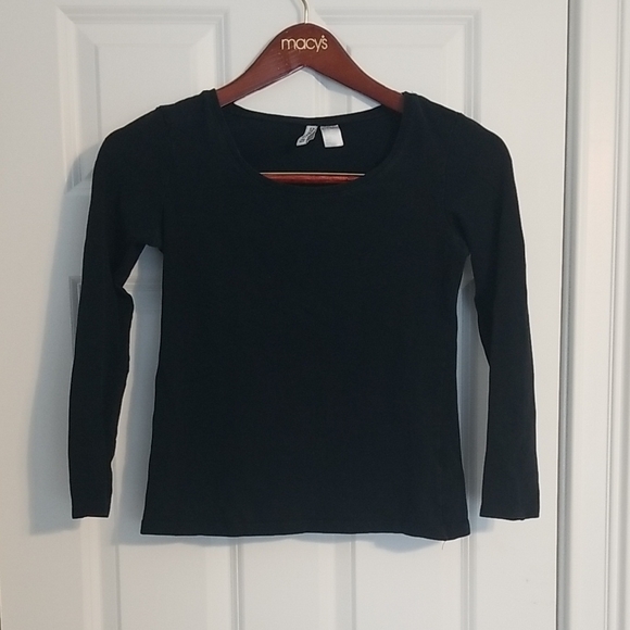 H&M Tops - H&M Divided Black Basic Top, Long Sleeve, Size M